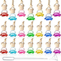 Car Air Freshener Diffuser Hanging Glass Bottles - 20 Pack Rose Style