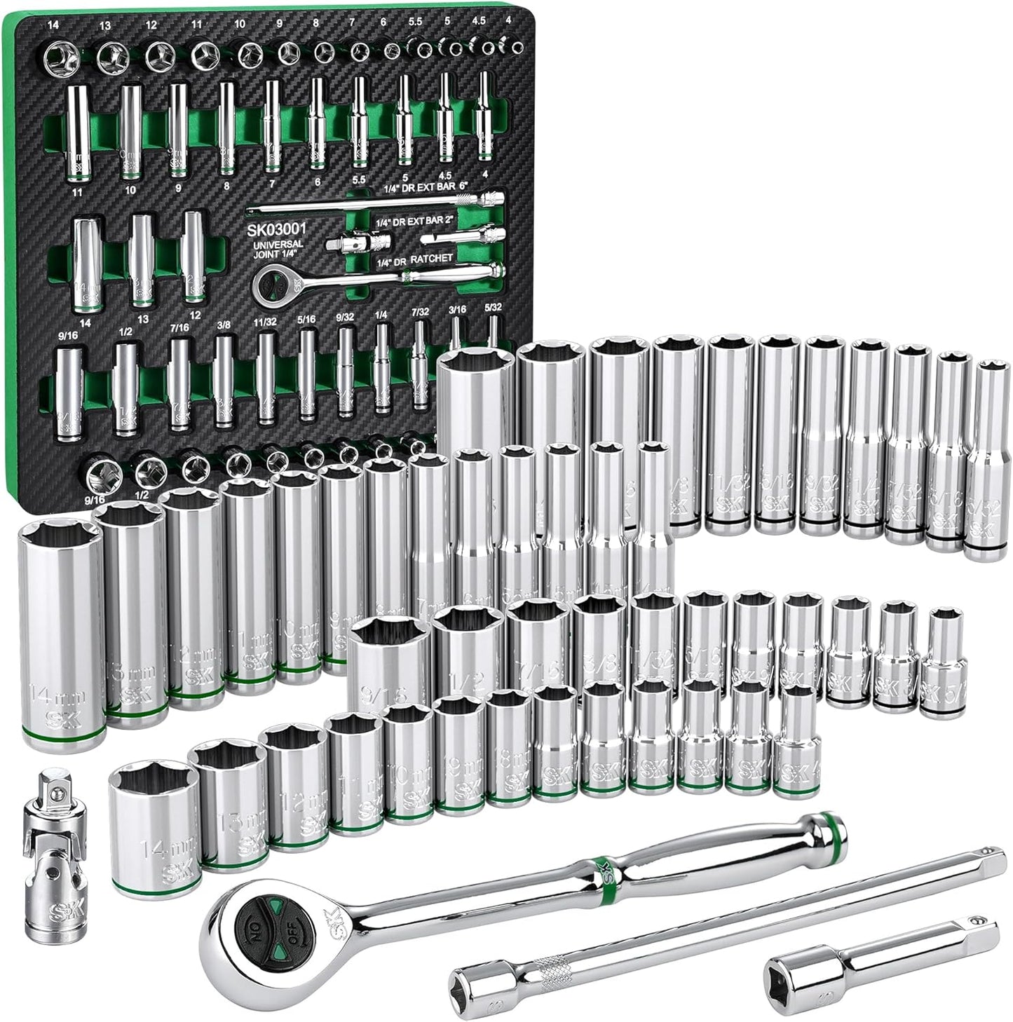 Premium 52-Piece Socket Set with 160-P Ratchet for Professionals
