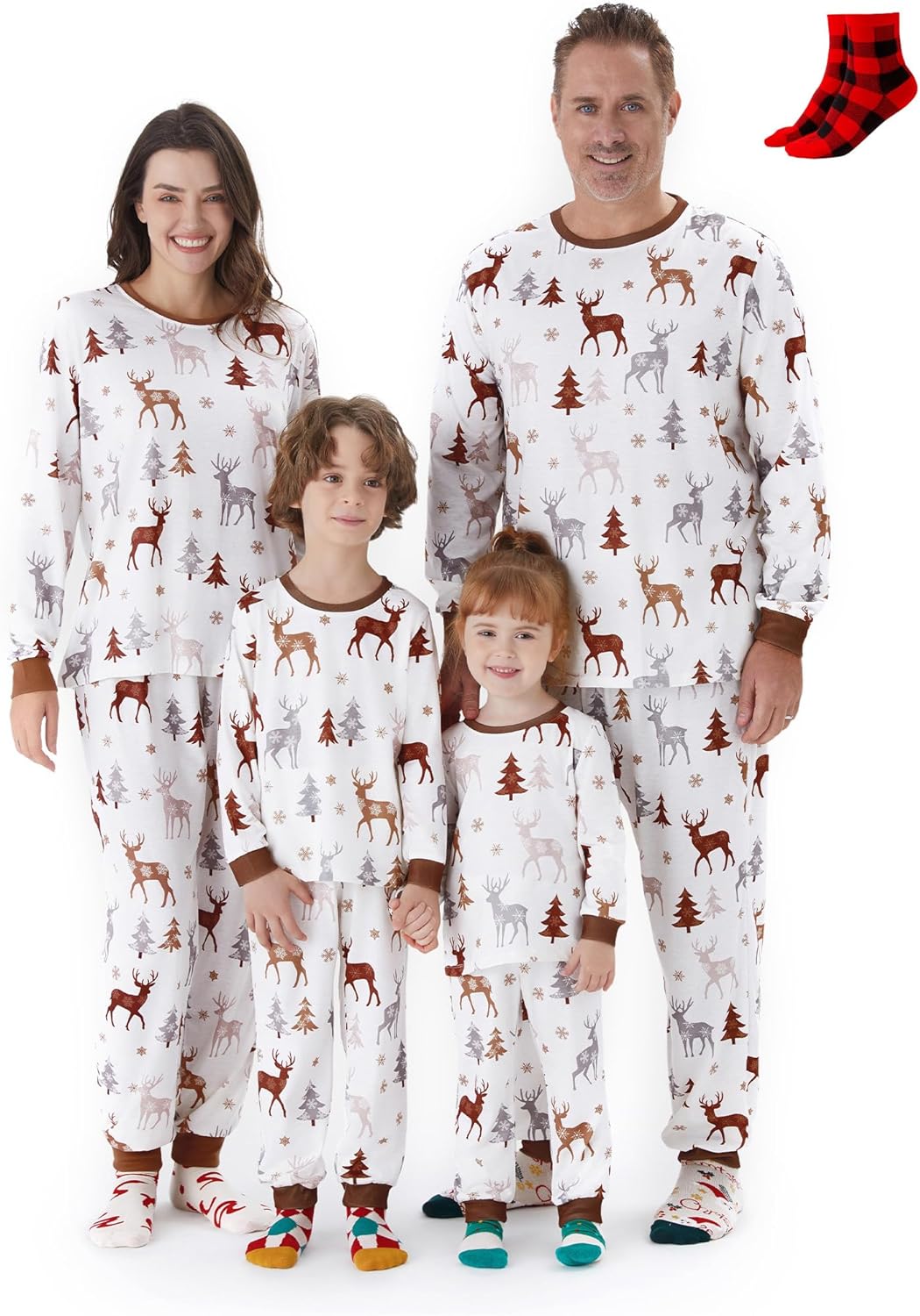 Matching Christmas Family Pajama Sets with Cozy Socks for All