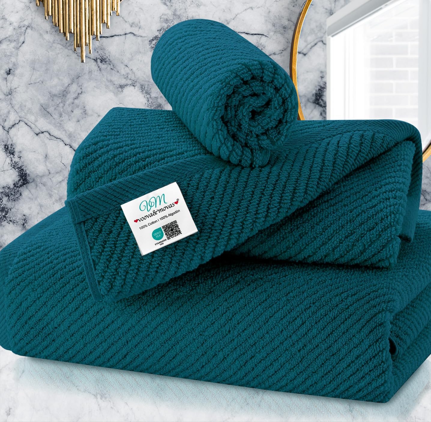 Luxurious 3-Piece Cotton Towel Set for Bathroom Essentials