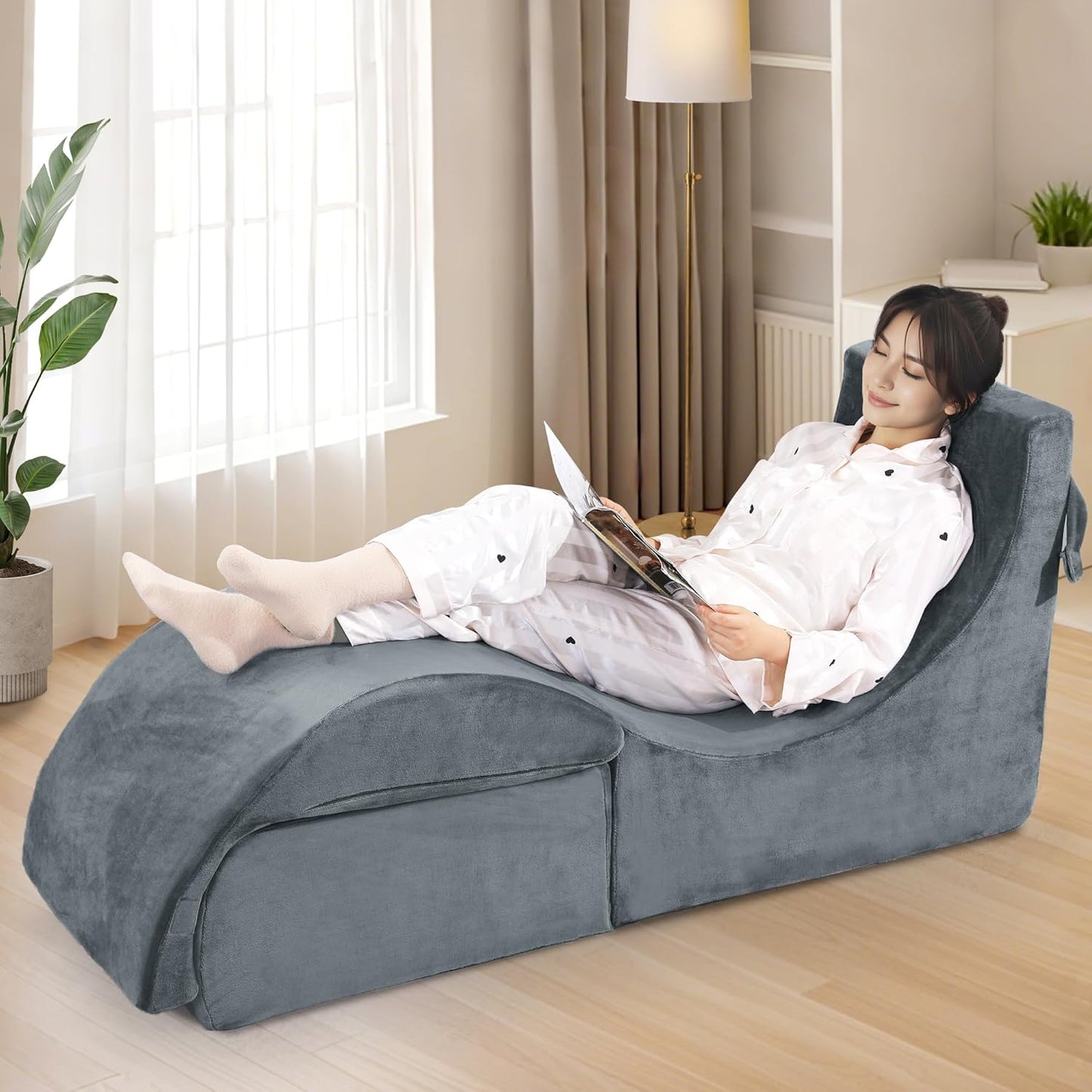 HOMBYS Memory Foam Bean Bag Chair Set - Extra Large Comfort & Style