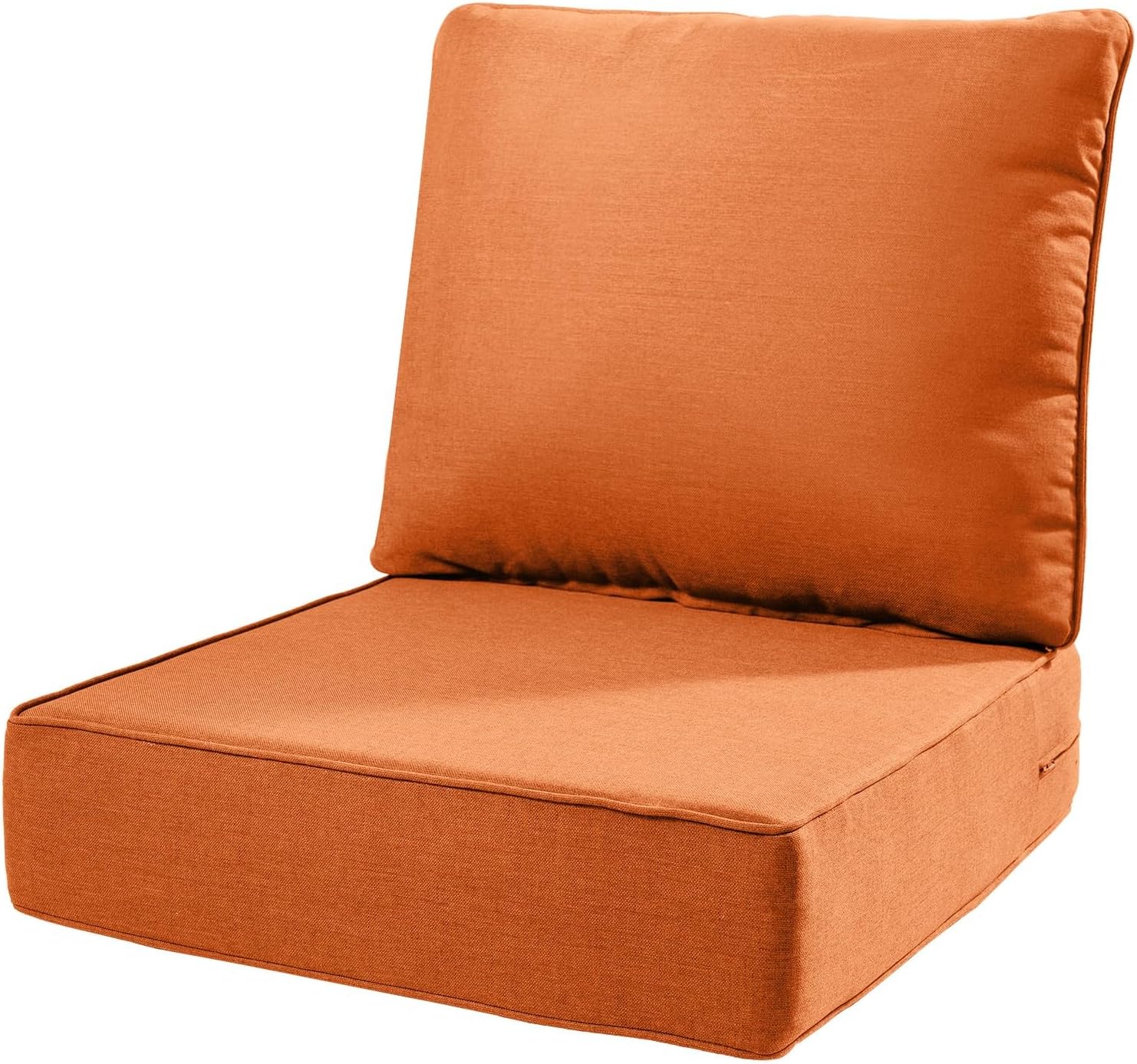 6 Thick Outdoor Cushions for Deep Seat Patio Chairs - Orange