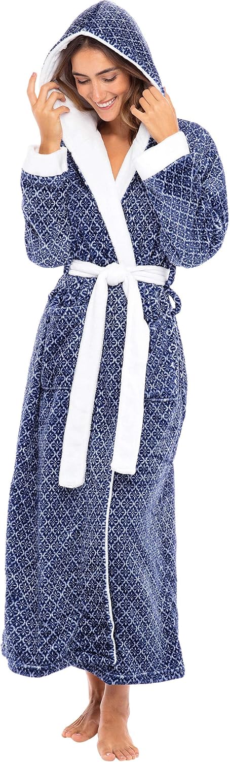 Plush Fleece Robe for Women by Alexander Del Rossa - Cozy Comfort