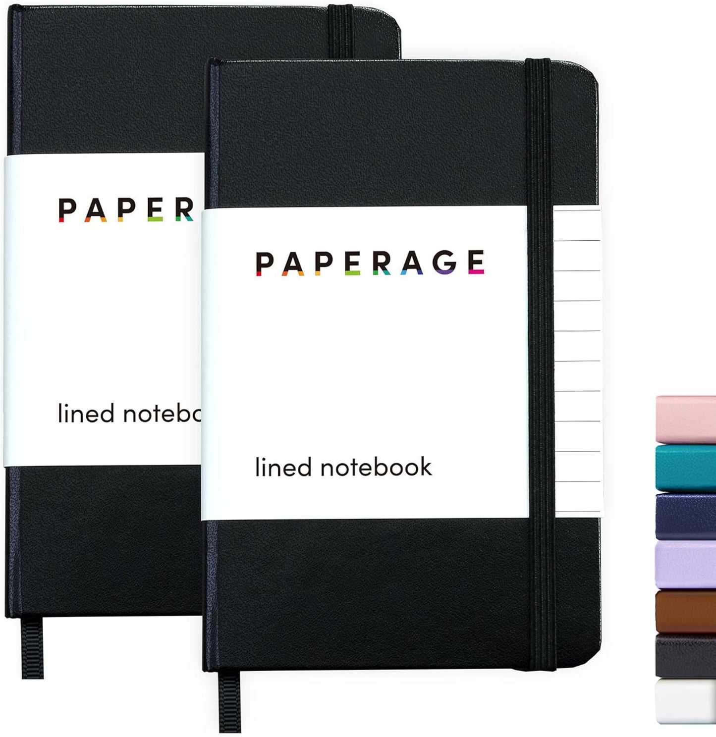 PAPERAGE 2 Pack Lined Pocket Journals - 160 Pages, Small Size, Thick 100 gsm Paper!