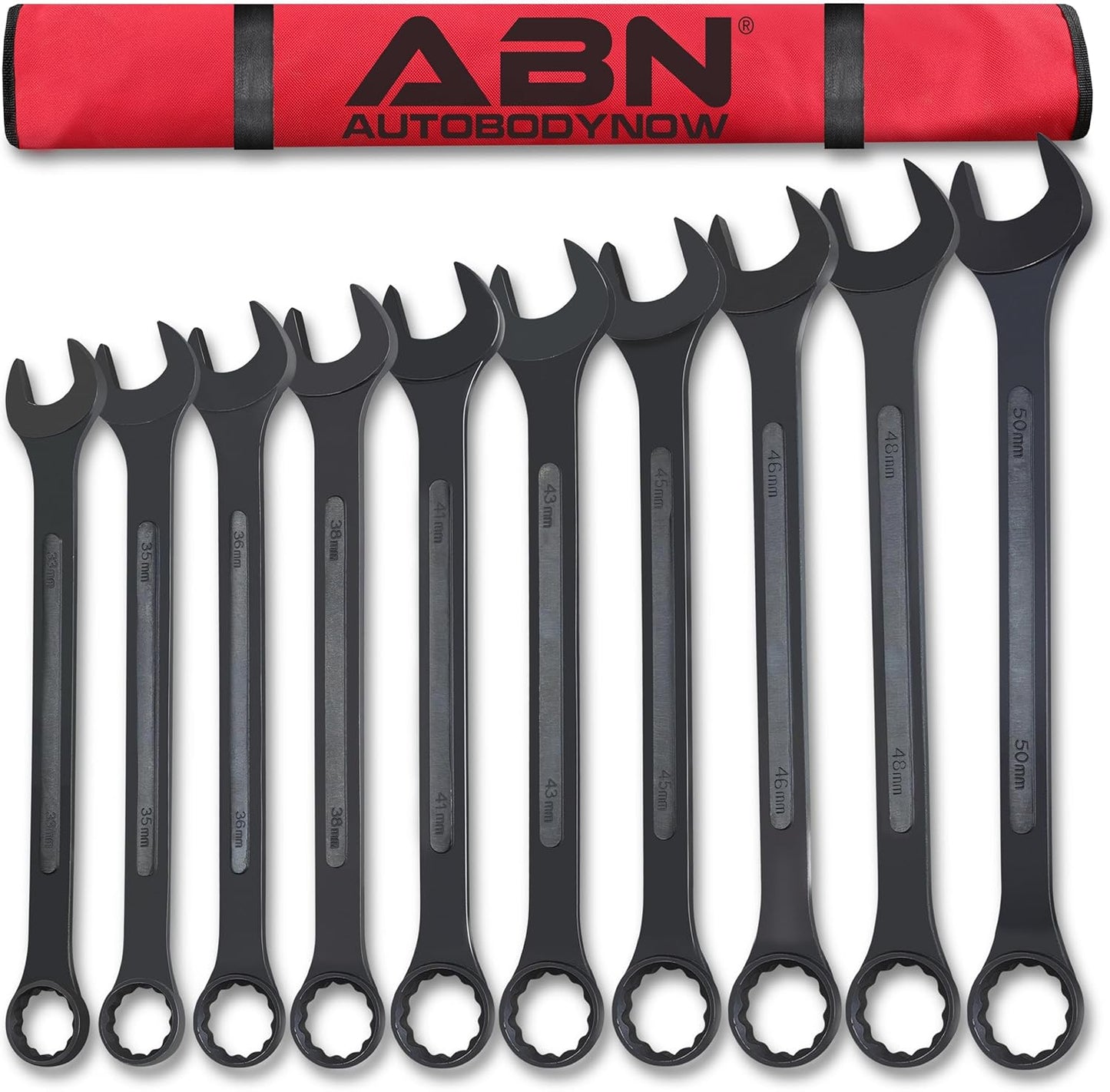 ABN Large Combination Wrench Set - 10 Piece Jumbo Wrench Set