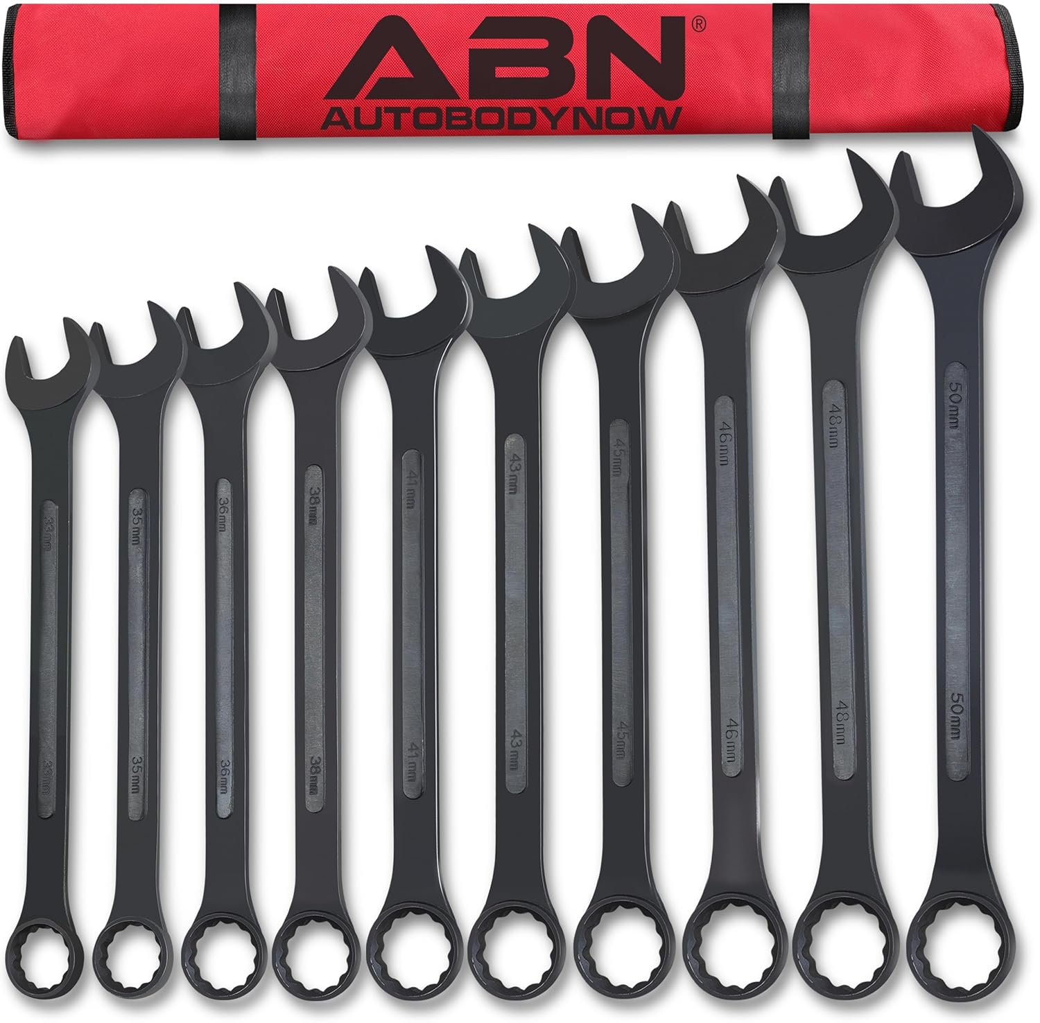 ABN Large Combination Wrench Set - 10 Piece Jumbo Wrench Set