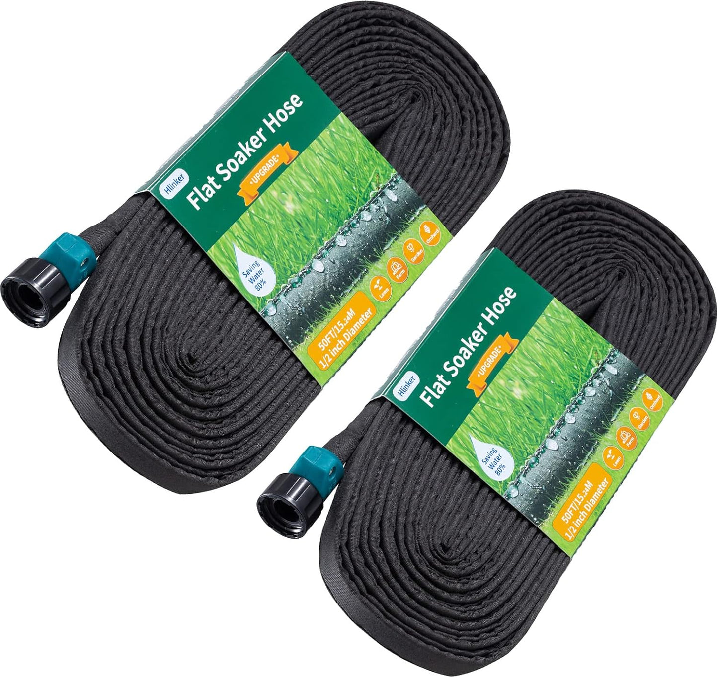 Flat Soaker Hose 100 FT for Garden Beds - Efficient Watering