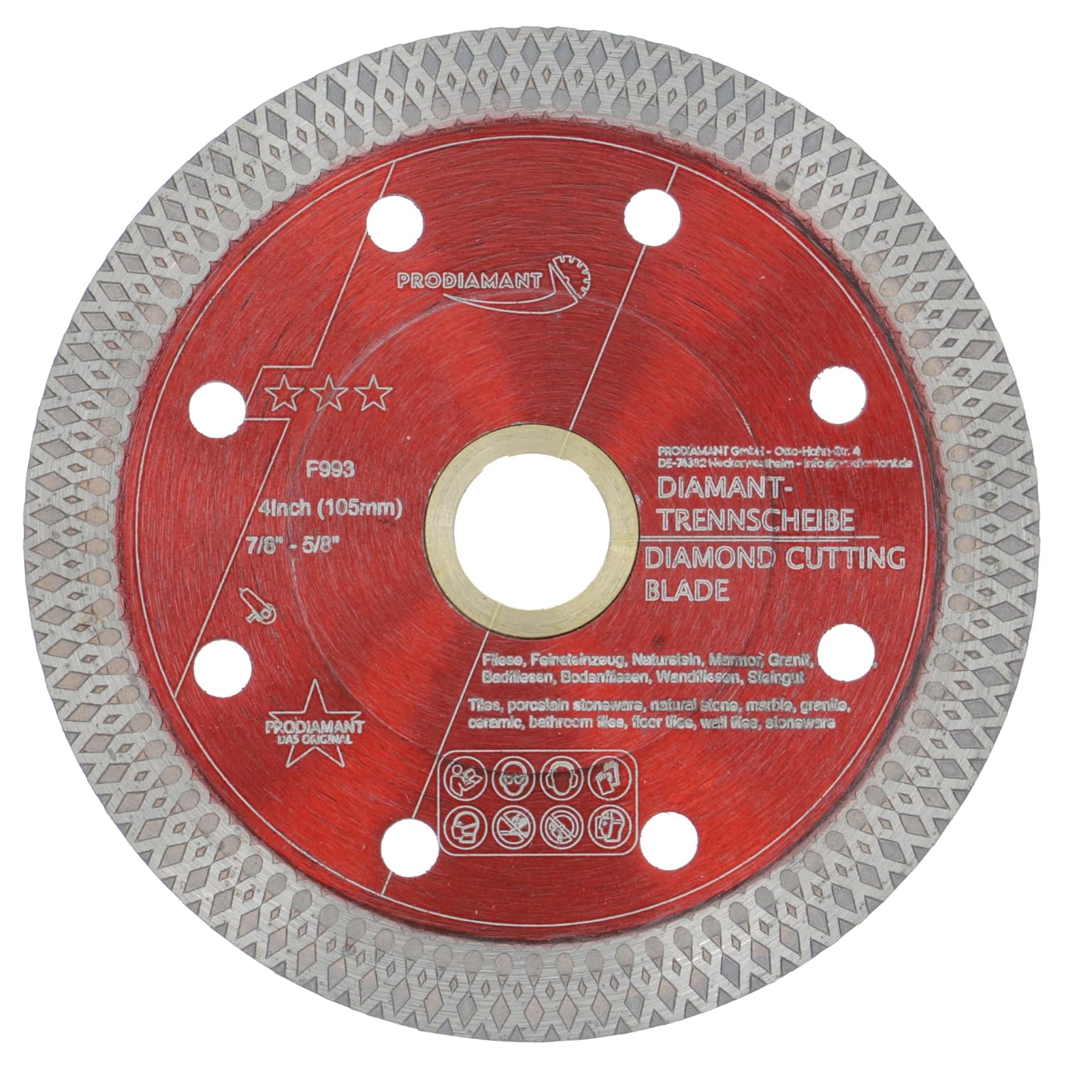 PRODIAMANT 4 Diamond Tile Disc - Ultra Thin for Precise Tile Cutting! ~ 35 characters.