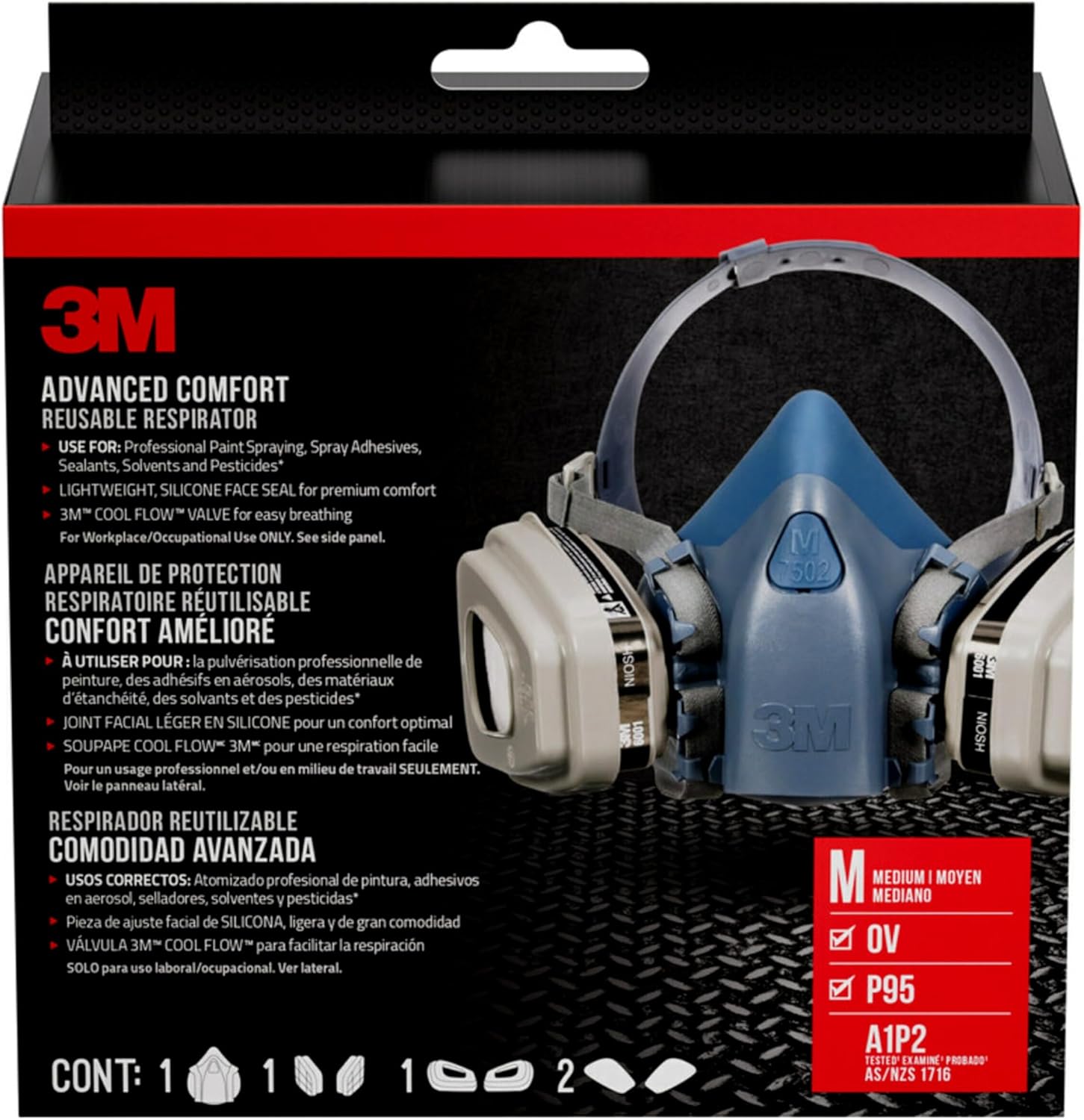3M Advanced Comfort Reusable Respirator with Filters and Cartridges
