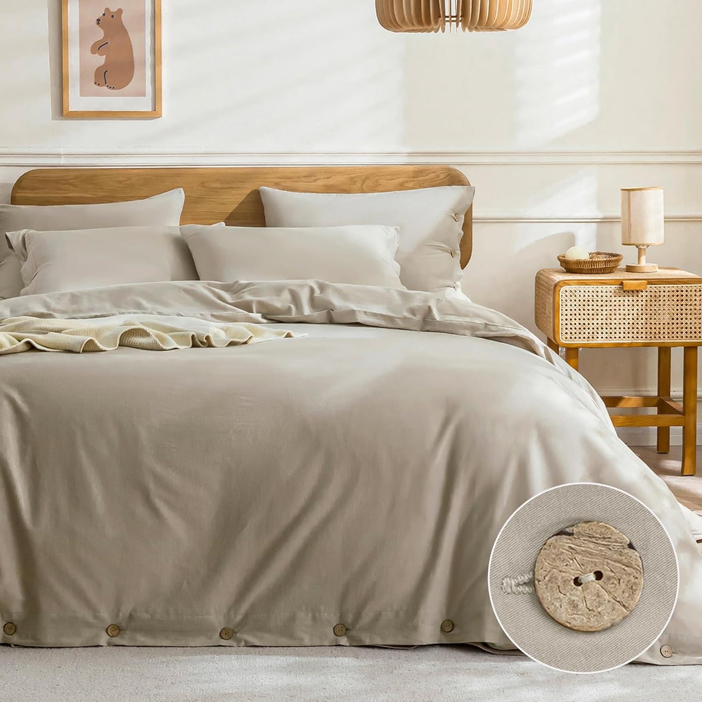JELLYMONI Cotton Duvet Cover Full Size - Soft Breathable Set