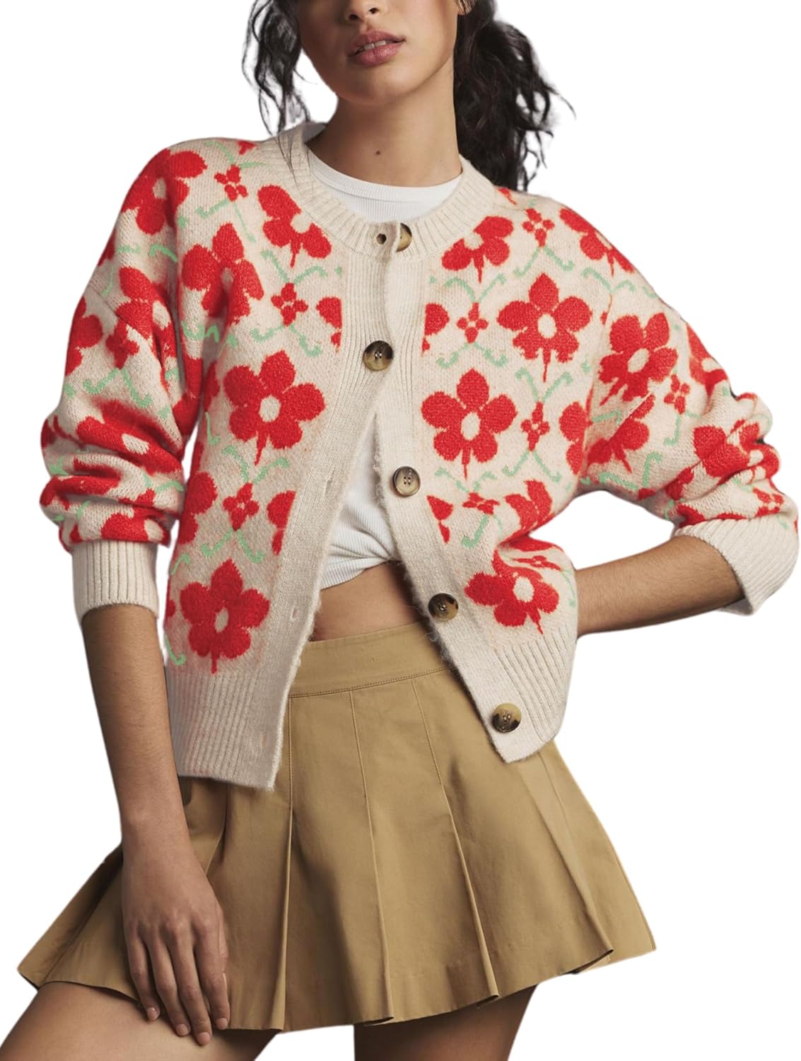 MINSURE Women Floral Cardigan Sweater for Fall Style