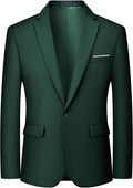Men's One Button Blazer Slim Fit Solid Color Sport Coat - Lightweight