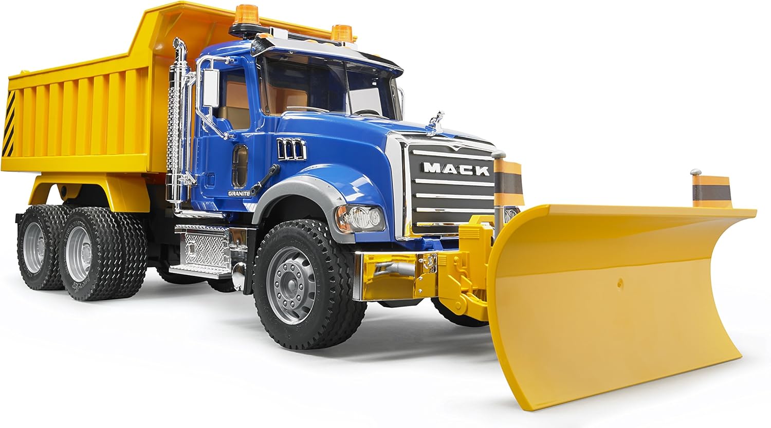 Bruder Mack Granite Dump Truck with Snow Plow for Kids Fun