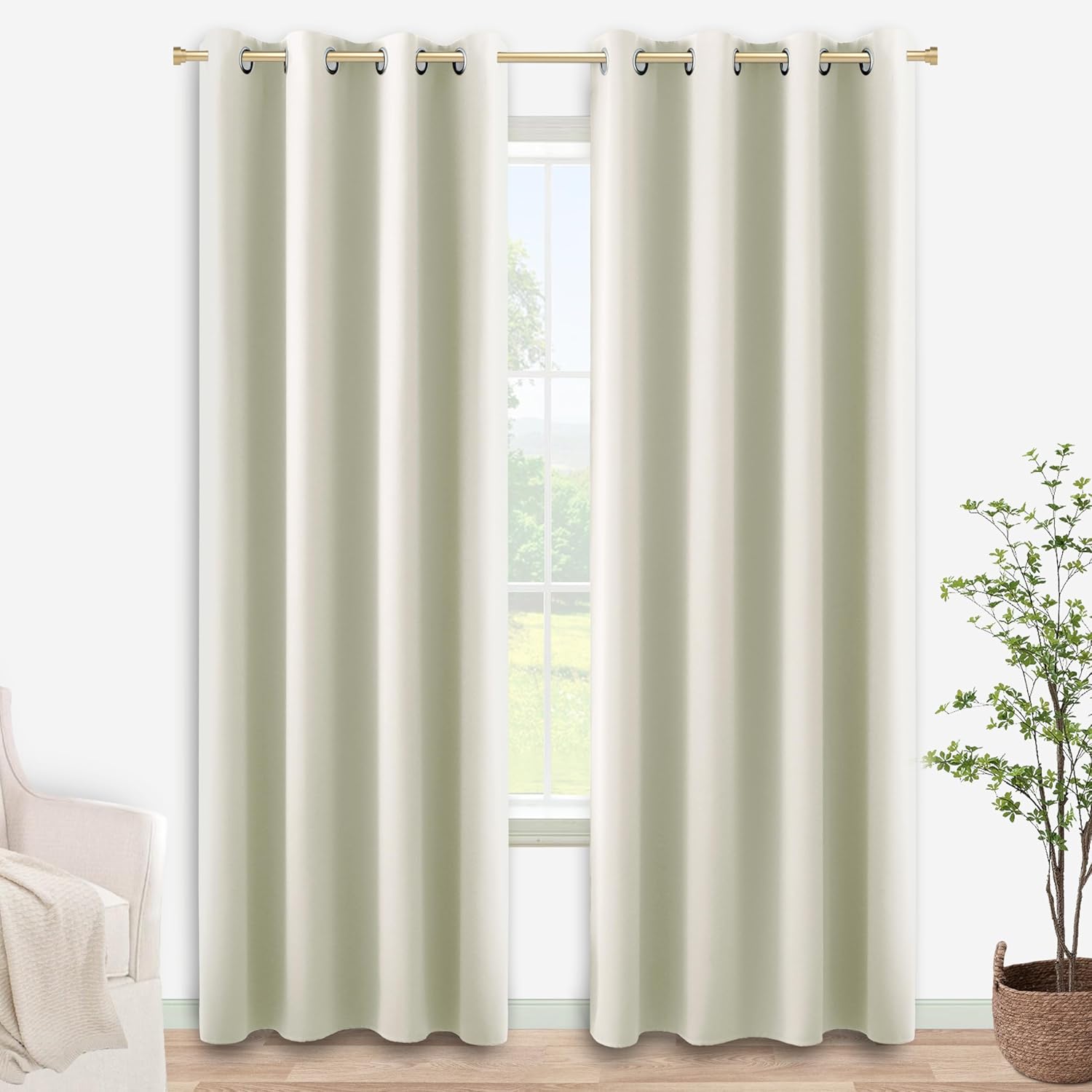 Elegant Cream Curtains 96 Inches Long for Modern Living Rooms