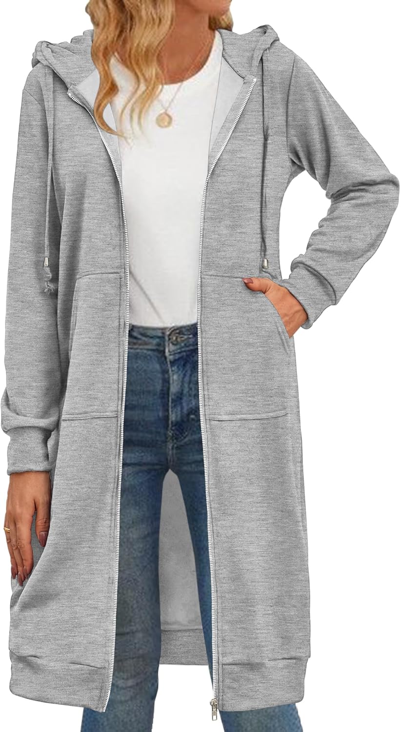 Zeagoo Women's Oversized Fleece Long Hoodie Jacket for Fall