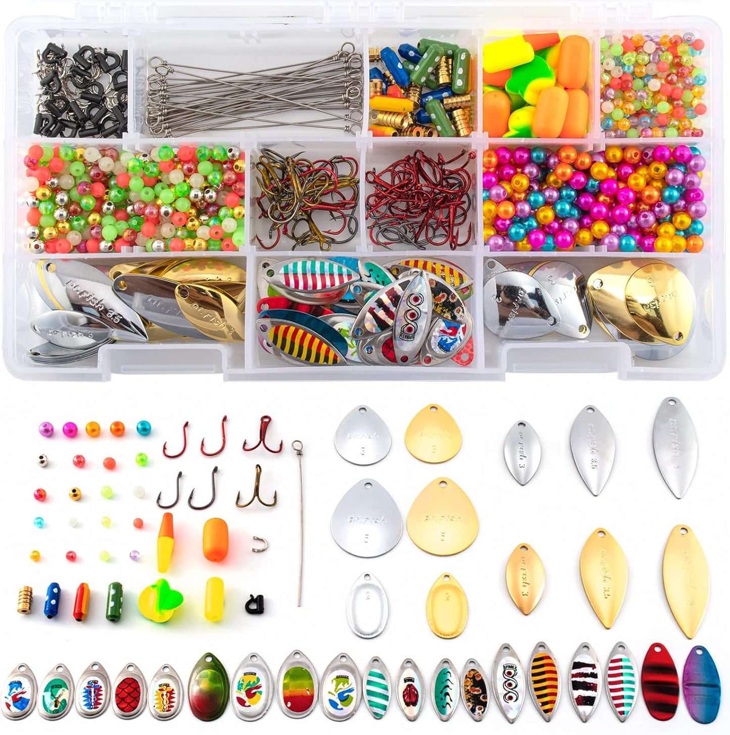 Dr.Fish 1310 Pieces Spinner Making Kit for Walleye Fishing