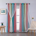 XiDi Blackout Curtains for Girls Bedroom Decor 2 Panels Set - Rainbow