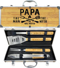 Papa Gifts from Grandkids BBQ Tool Set for Papa - Heavy Duty Grill Kit