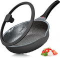 Vinchef Nonstick Skillet with Lid: 12.5In Deep Frying Pan