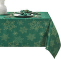 Rectangle Sparkling Snowflake Metallic Tablecloth - No-Iron Holiday