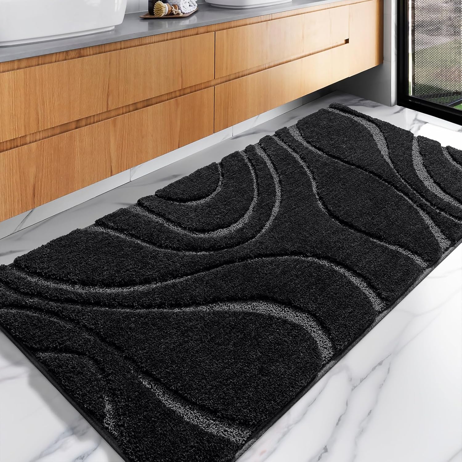DEXDE Shaggy Bathroom Rugs - Soft Plush Microfiber Bath Mat