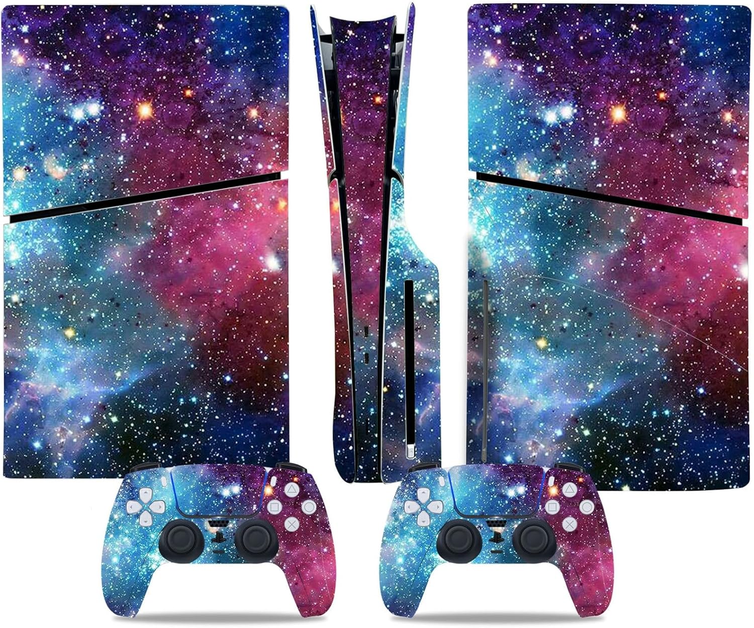 Protective Skin Set for PS5 Slim - Purple-Blue Sky ROIPIN