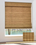 Cordless Bamboo Roman Shades for Windows 46.5in W 48in H - Highfield