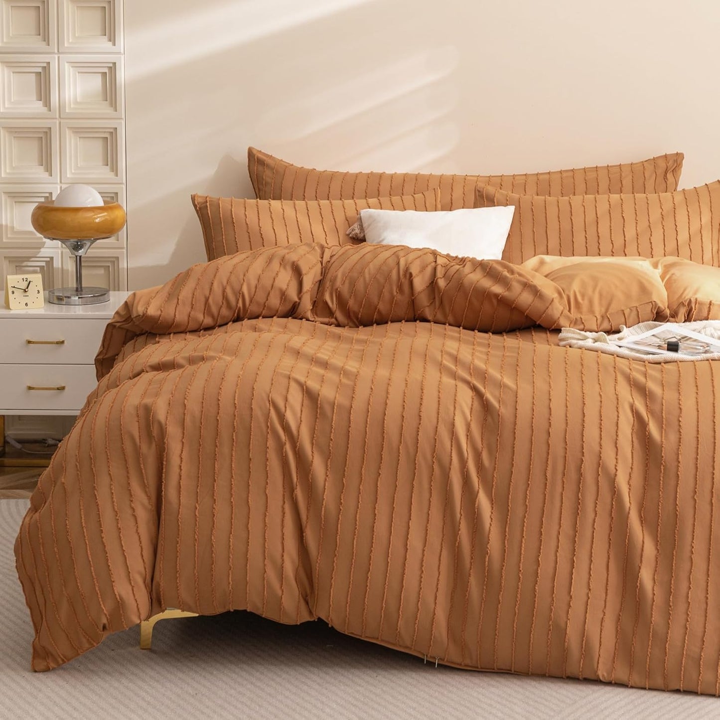 JELLYMONI Boho Striped Duvet Cover Set for Full Size Beds