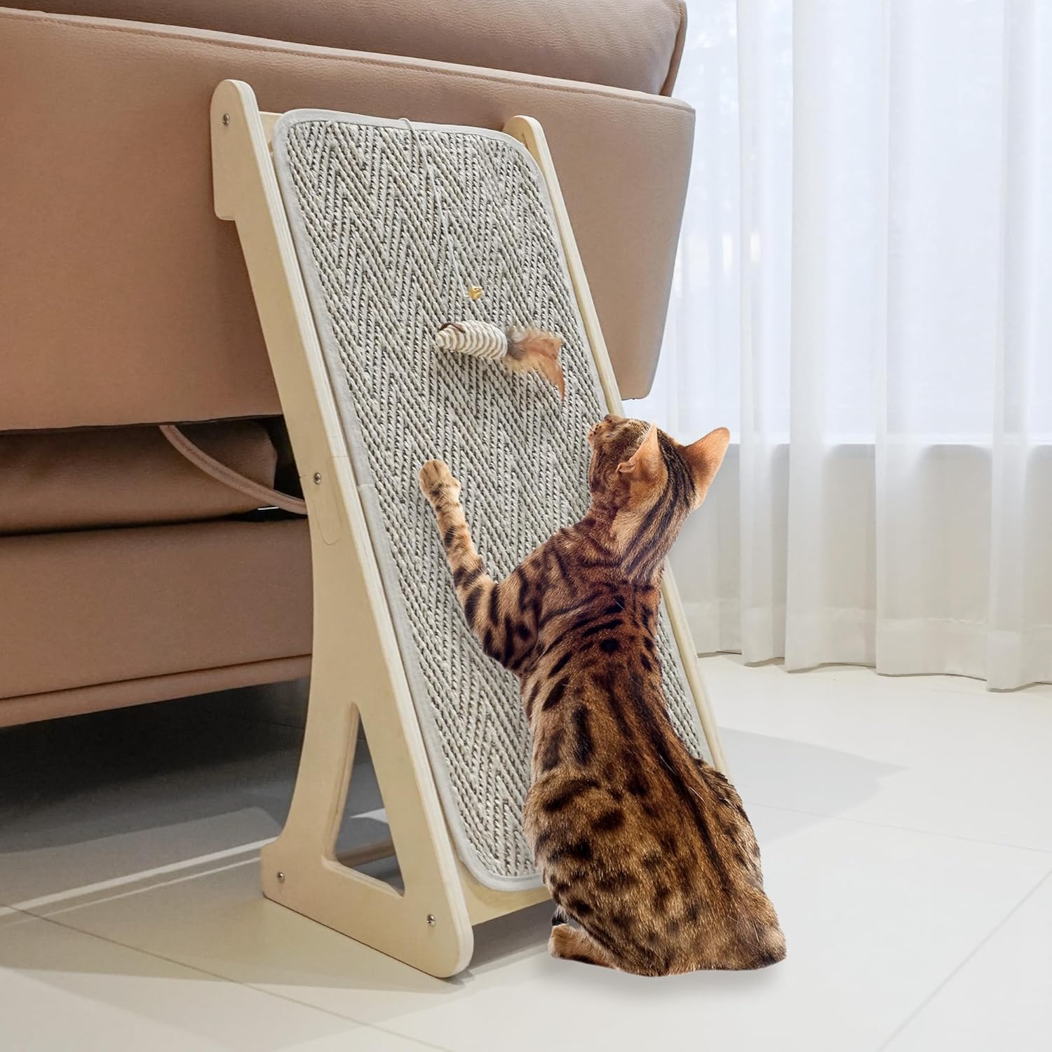 PETKARAY Cat Scratcher Ramp - Durable Sisal Scratch Pad for Cats