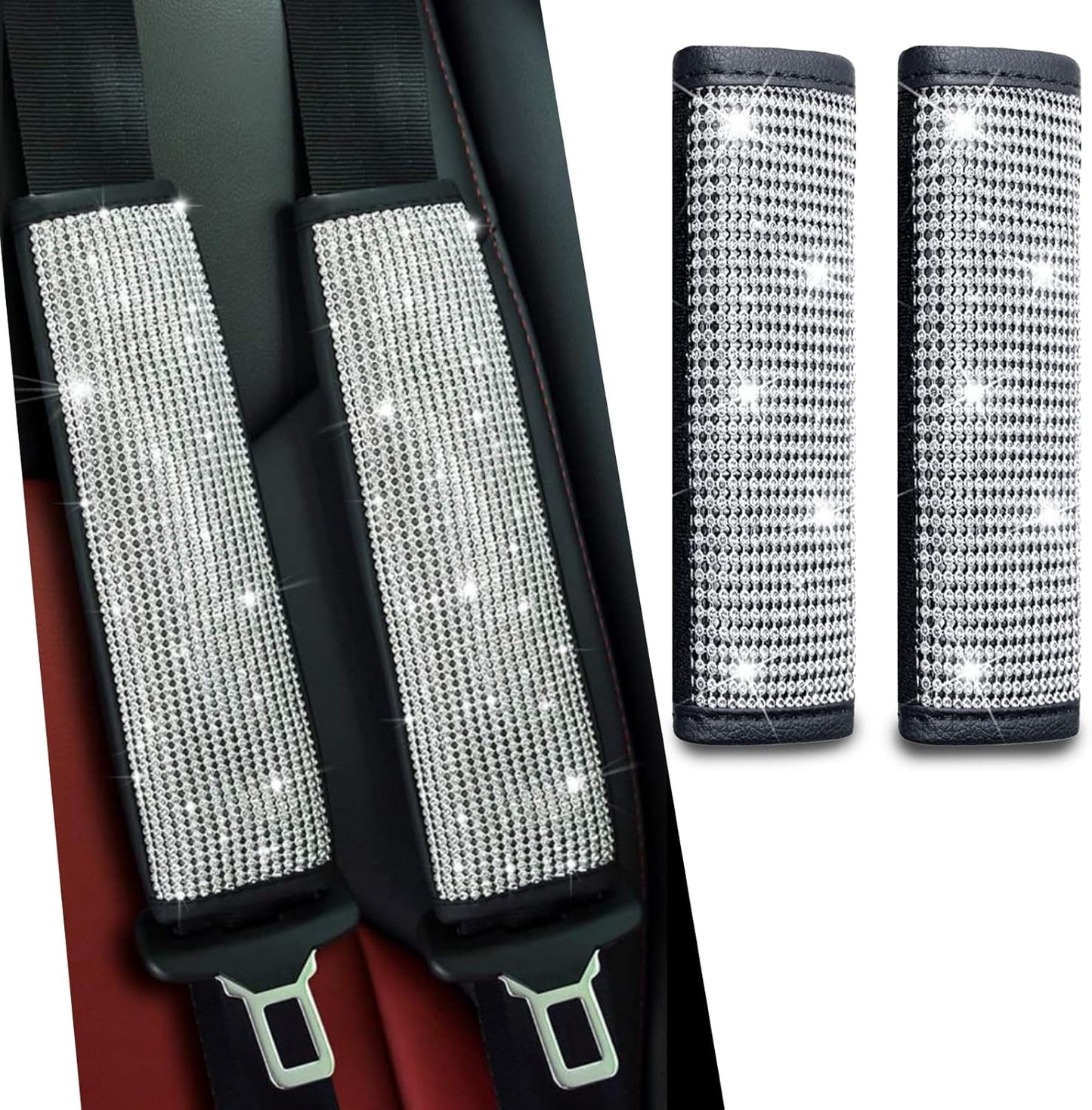 Sparkle Safely: Bling Seat Belt Covers x2