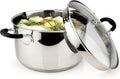 Stainless Steel Stockpot with Glass Strainer Lid, 6 Quart - Even Heat