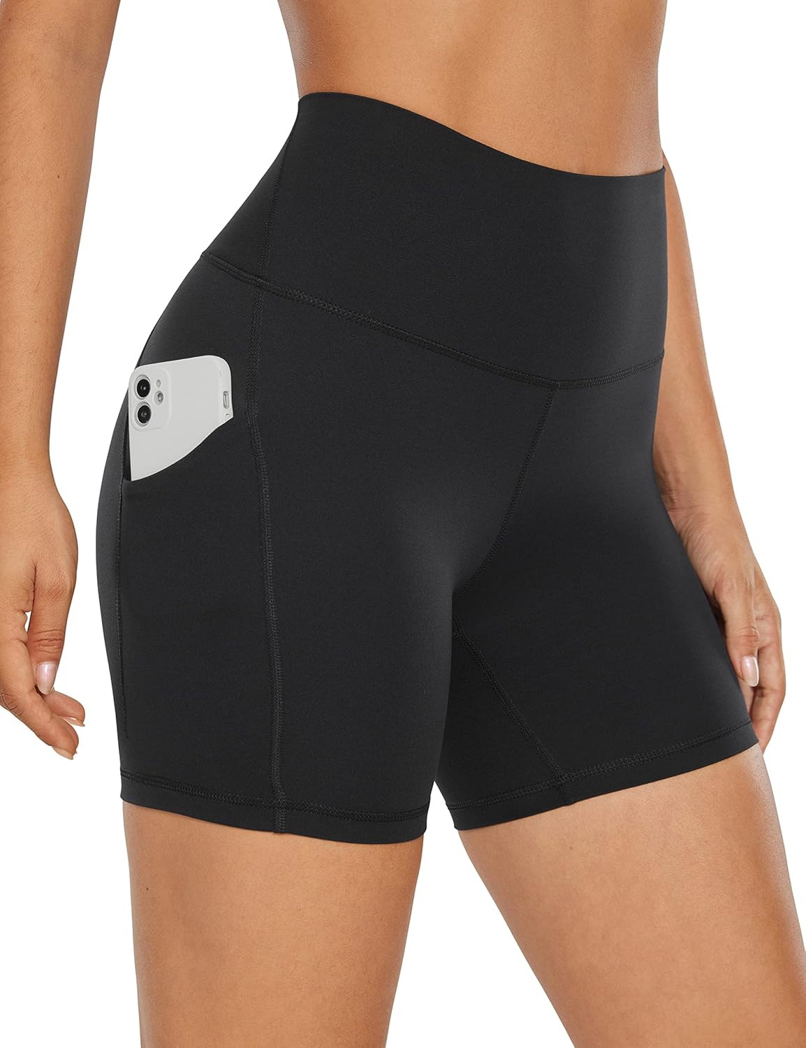 CRZ YOGA High Waisted Biker Shorts - Pockets, 5 Inseam