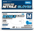 Blue Nitrile Exam Gloves 4.0 Mil, 100 Pcs - Durable Powder-Free