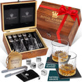 Whiskey Set by Royal Reserve - Lead-Free Glasses & Stainless Chilling