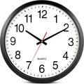 Black Wall Clock Silent Non Ticking XL 18 in - Easy Read