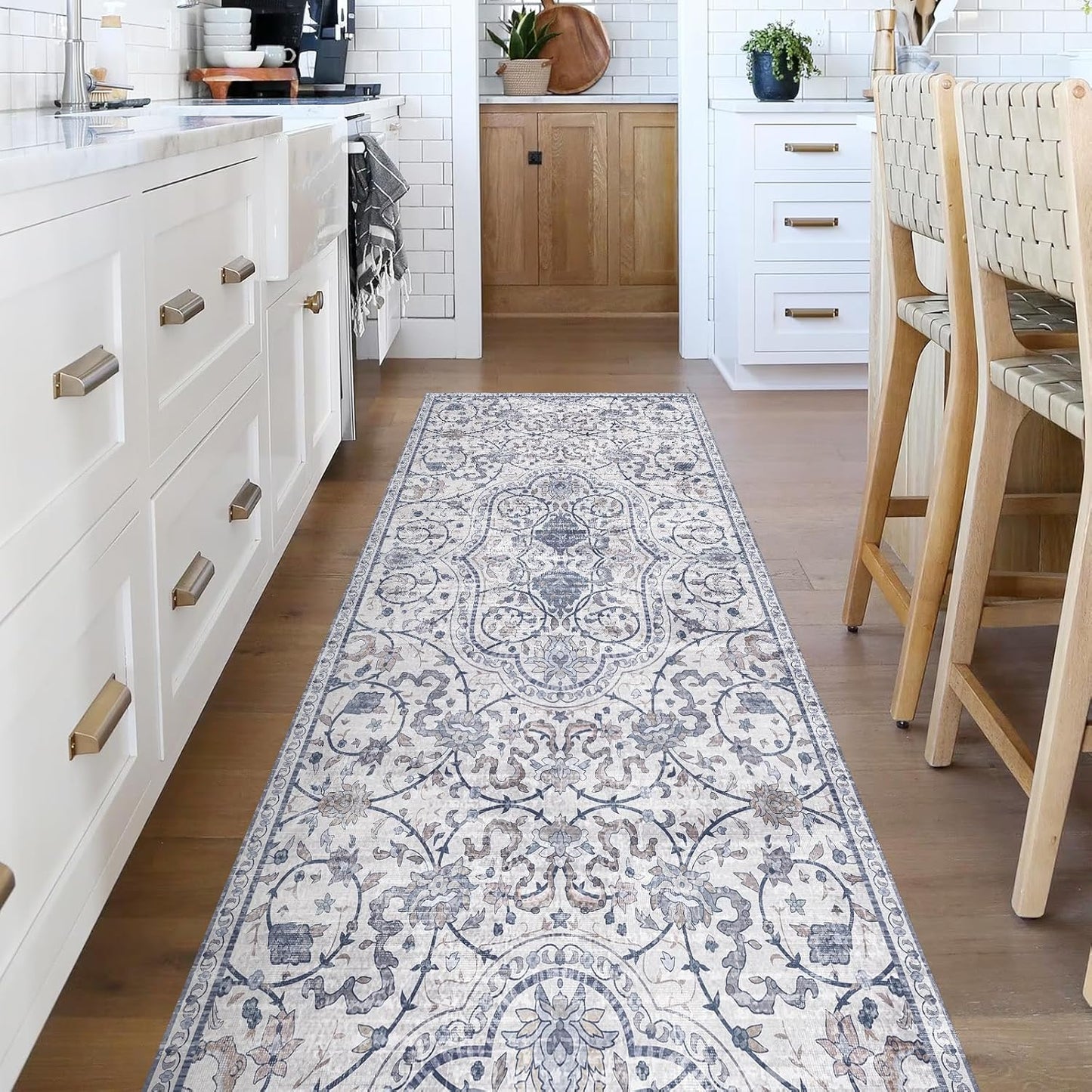 Runner Mat for Hallways Kitchen, Non Slip Waterproof Rug