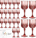 7oz Vintage Rose Gold Plastic Wine Glasses - Pack of 24