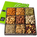 Assorted Nuts Gift Basket - Rustic 9-Compartment Nut Tray