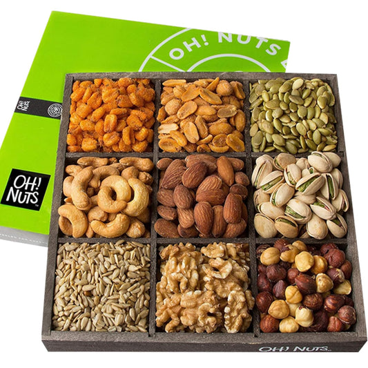 Gourmet Assorted Nuts Gift Basket for Holidays and Movie Nights