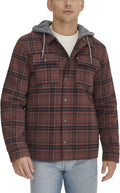 Levi's Mens Plaid Sherpa Lined Hooded Shirt Jacket - Cozy Cotton