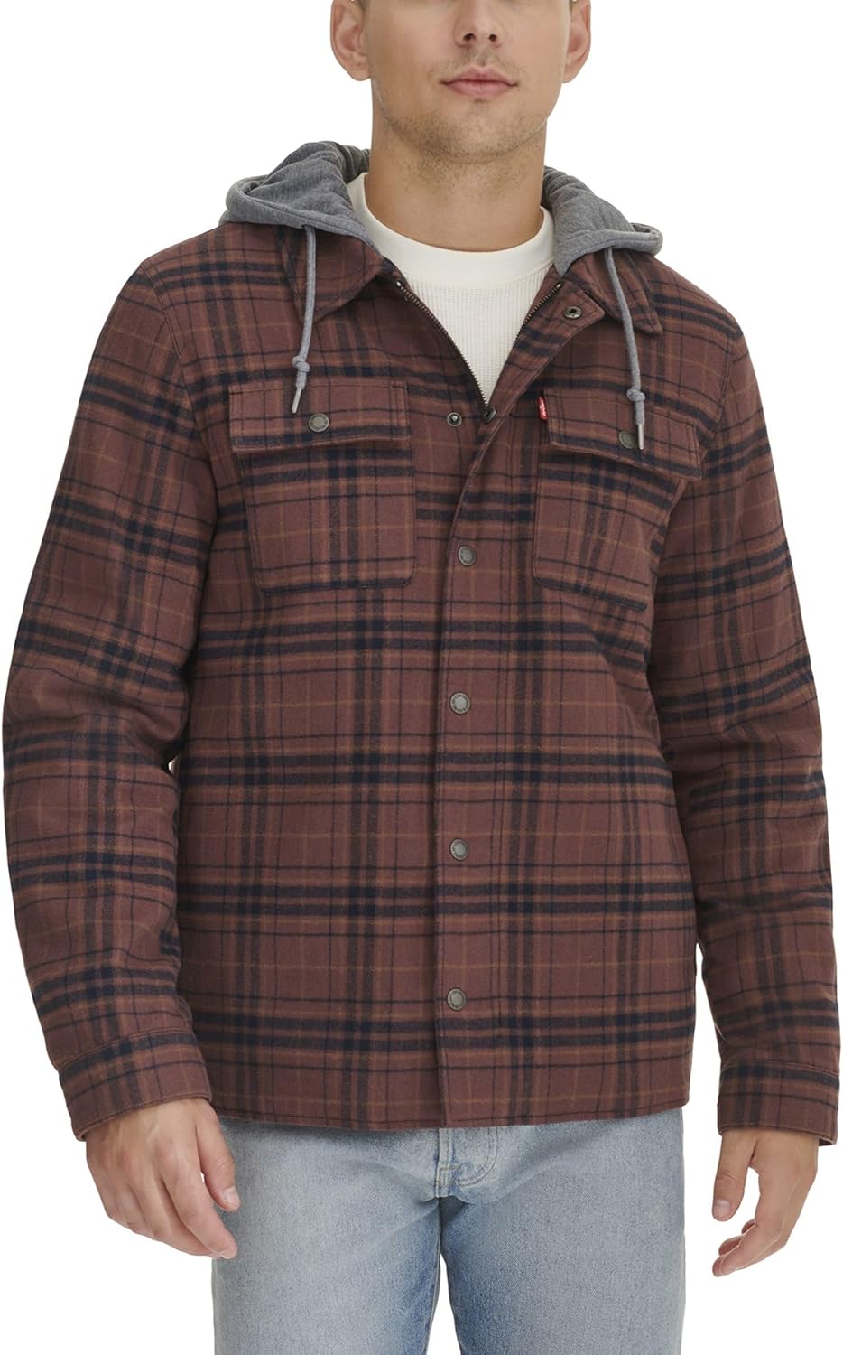 Levi's Plaid Sherpa Lined Hooded Shirt Jacket for All Seasons