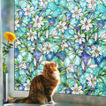 Coavas Decorative Window Privacy Film - Stained Glass Floral Privacy