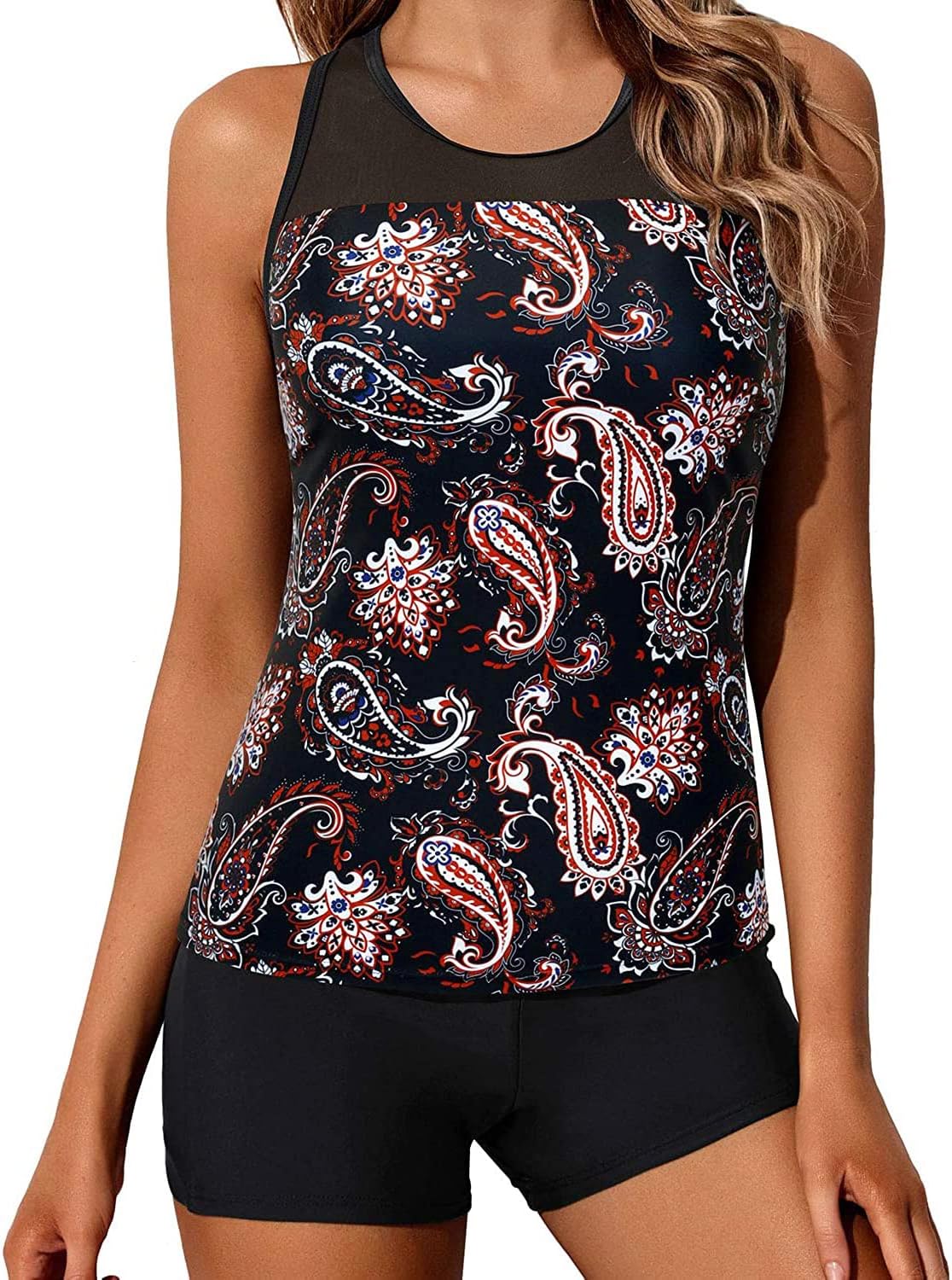 Yonique Tankini Swimsuits for Women with Shorts Athletic Style