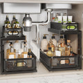 2 Pack Under Sink Organizer With Ball-Bearing Slides - Smooth Pull-Out