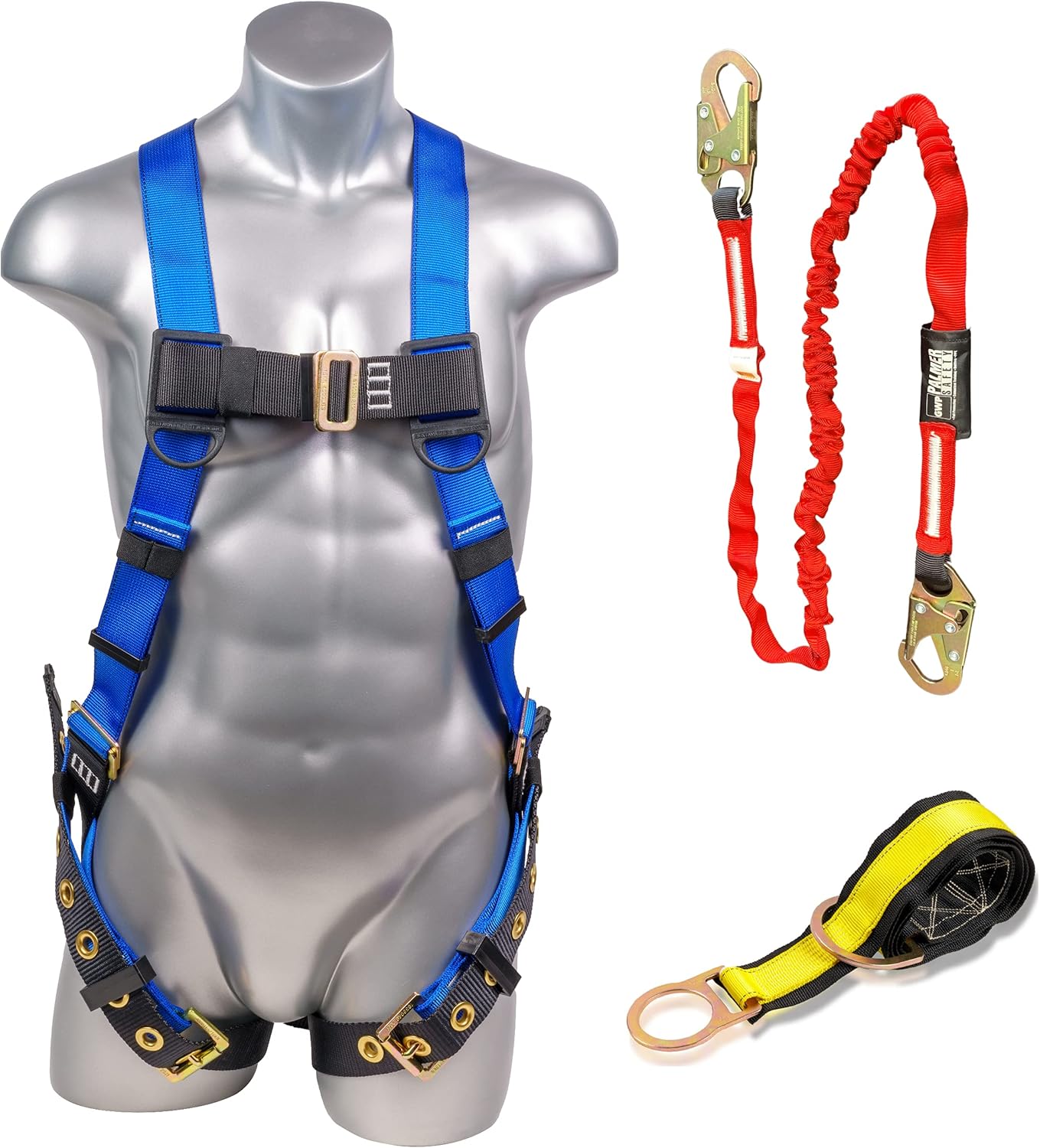 Palmer Safety Full Body Harness with Lanyard & Anchor Strap Kit