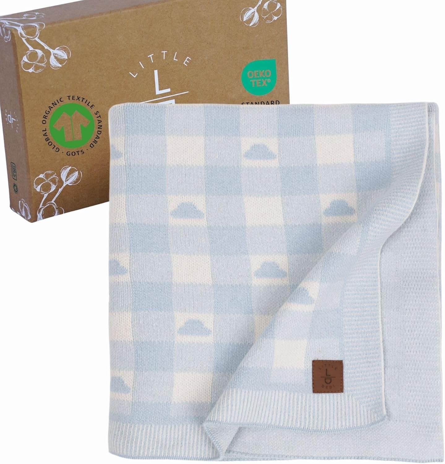 Gender-Neutral Checkered Baby Blanket in Soft Organic Cotton