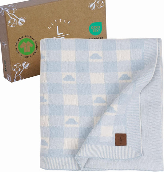Gender-Neutral Checkered Baby Blanket in Soft Organic Cotton