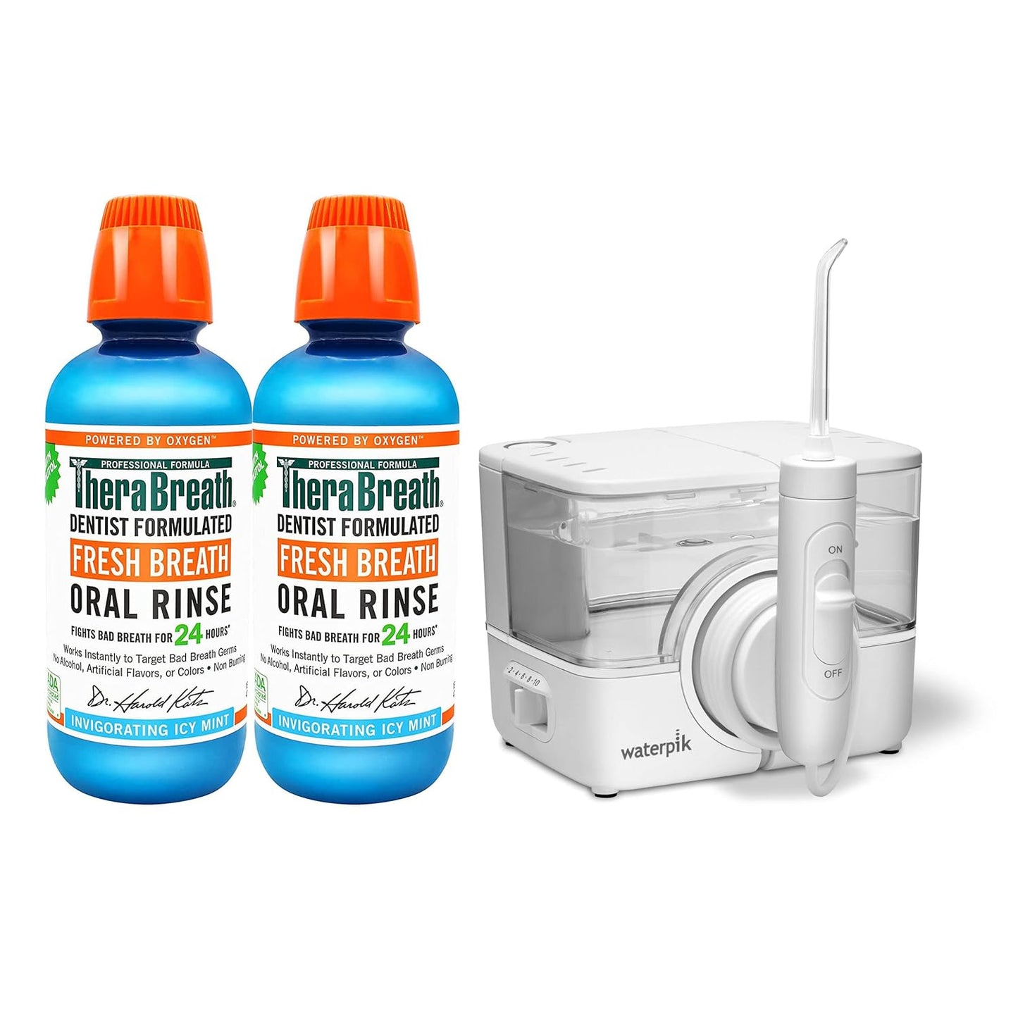 Waterpik ION Cordless Water Flosser with TheraBreath Rinse Bundle