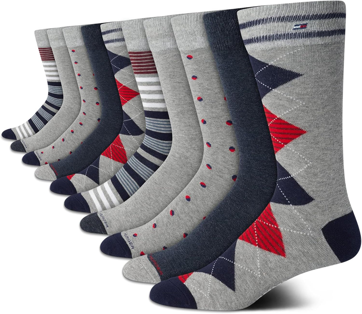Tommy Hilfiger Mens Dress Socks - Comfort Stretch Crew Socks