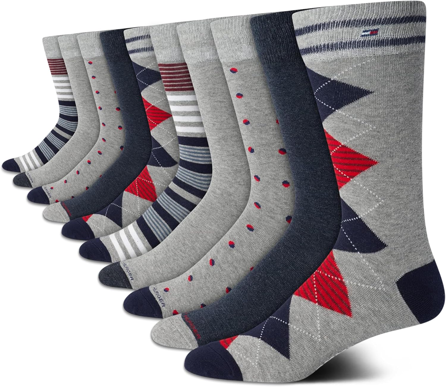 Tommy Hilfiger Mens Dress Socks - Comfort Stretch Crew Socks